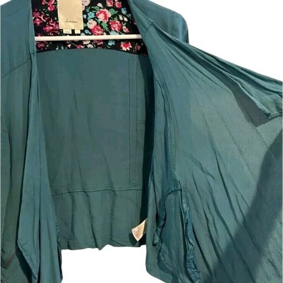 Anthropologie Elevenses Women's Open Front Light Weight Jacket Green Large - Picture 7 of 7